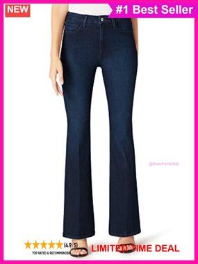 High Rise Curvy Bootcut Jeans 34 Inseam Stretch Denim